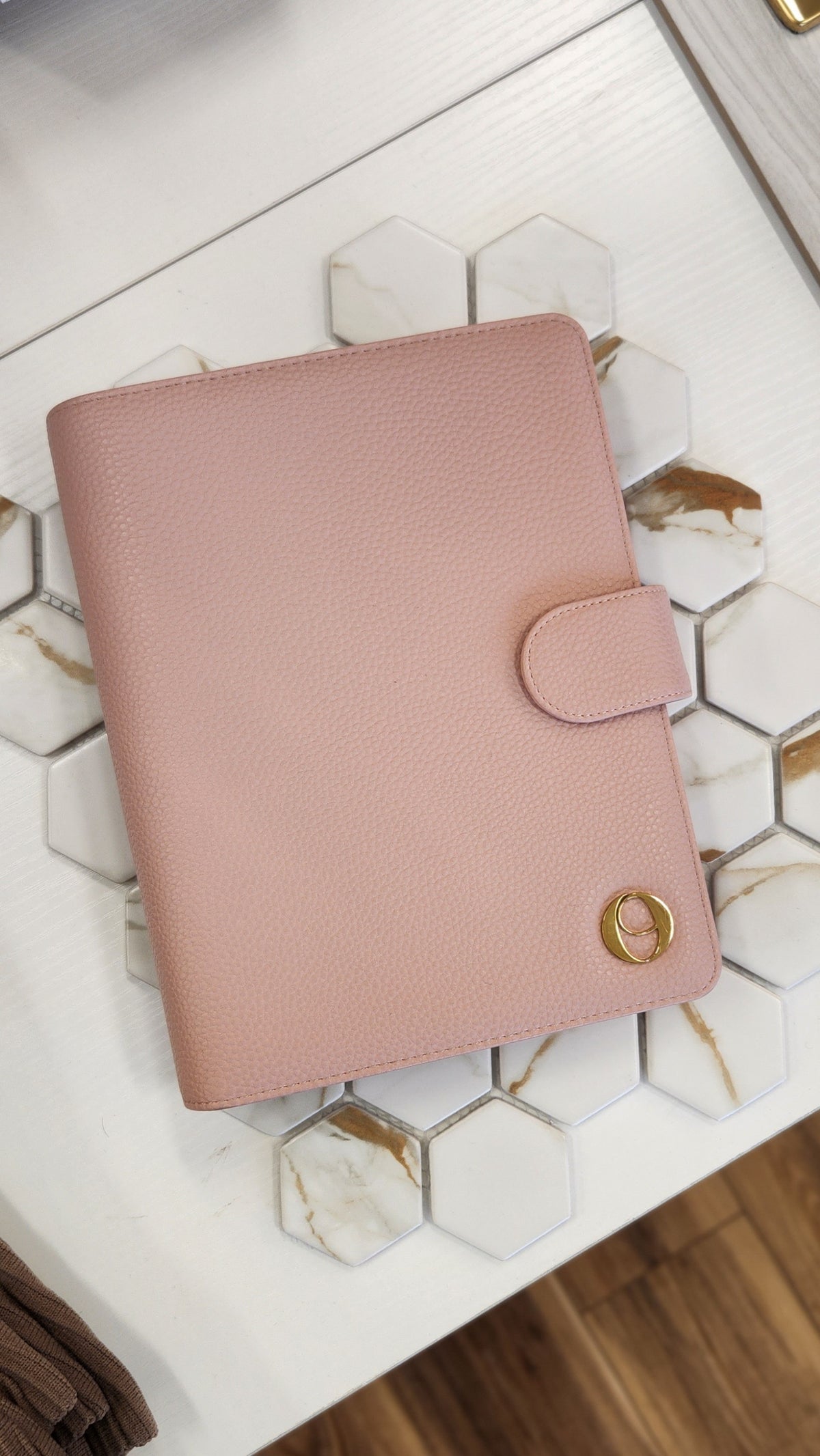 Pebbled Leather A5 Planner Cover - Blush