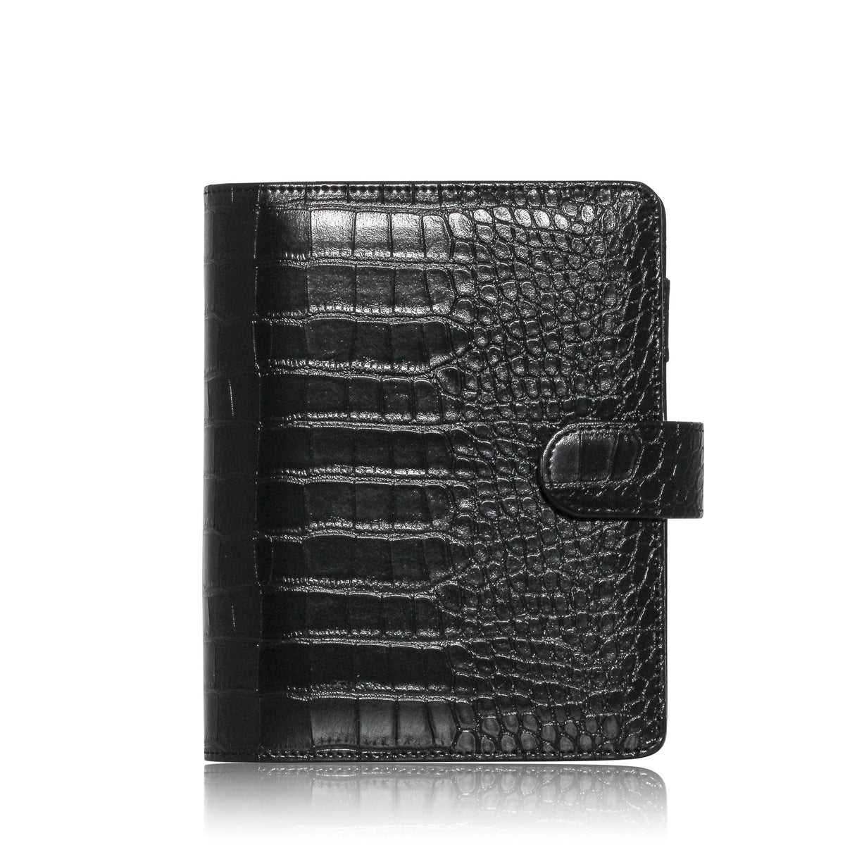 PRE-ORDER Personal-Wide | Croc Leather Planner Cover - Noir (Ships Dec 5th)
