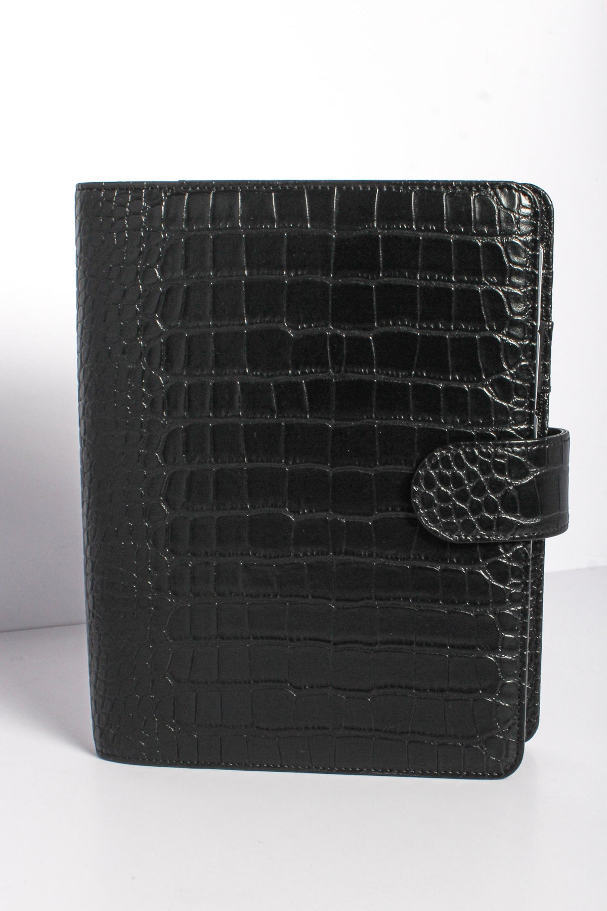 PRE-ORDER | Croc Leather A5 Planner Cover - Noir