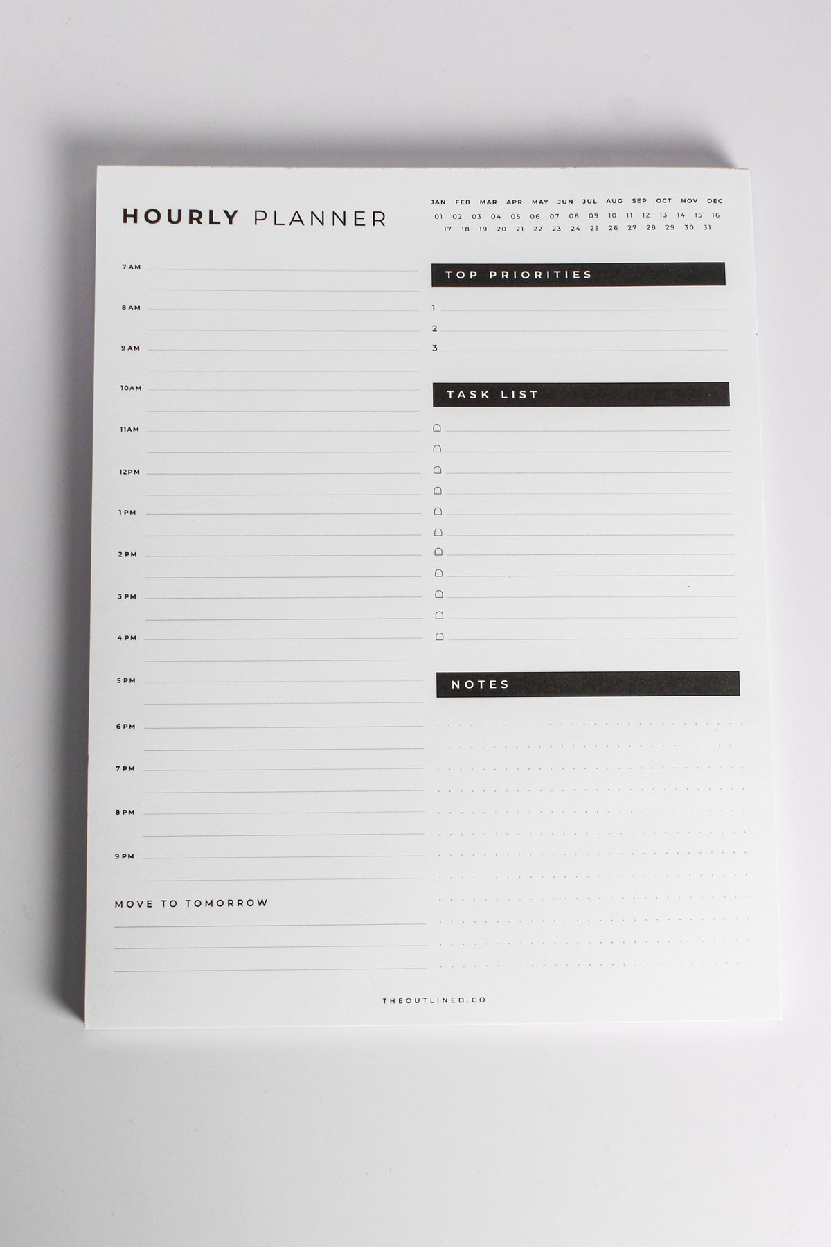 A4 Hourly Planner Pad